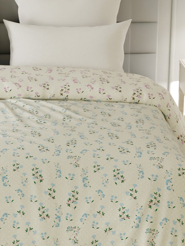 100% Cotton Double Reversible Comforter, 144 TC Printed, Lumina Floret Collection