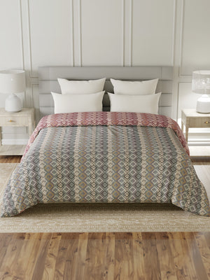 100% Cotton Double Reversible Comforter, 144 TC Printed, Lumina Floret Collection