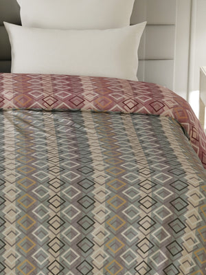 100% Cotton Double Reversible Comforter, 144 TC Printed, Lumina Floret Collection