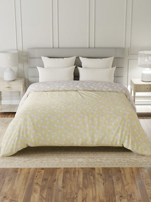 100% Cotton Double Reversible Comforter, 144 TC Printed, Lumina Floret Collection