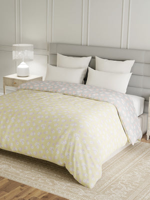 100% Cotton Double Reversible Comforter, 144 TC Printed, Lumina Floret Collection