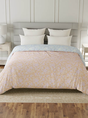 100% Cotton Double Reversible Comforter, 144 TC Printed, Lumina Floret Collection