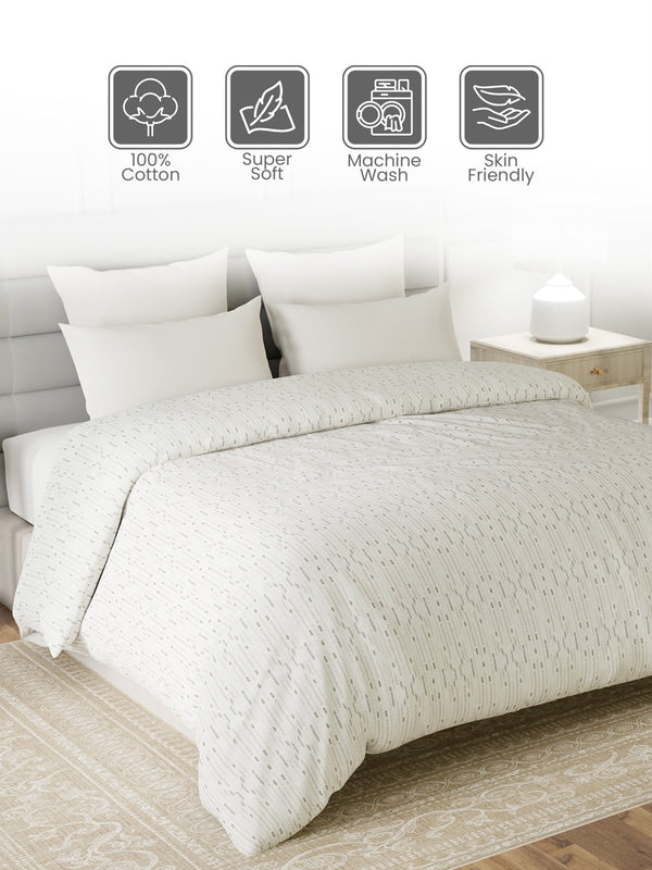 100% Cotton Double Reversible Comforter, 144 TC Printed, Lumina Floret Collection