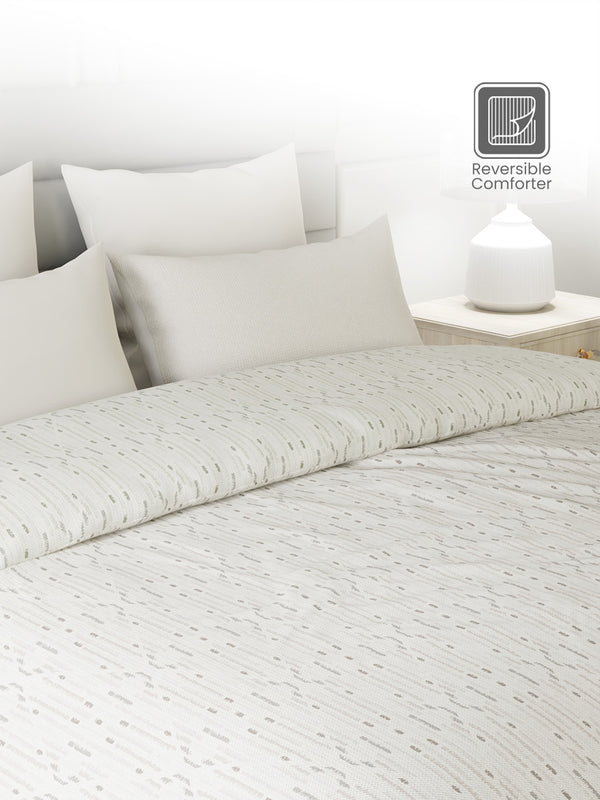 100% Cotton Double Reversible Comforter, 144 TC Printed, Lumina Floret Collection