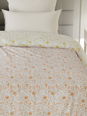 100% Cotton Double Reversible Comforter, 144 TC Printed, Lumina Floret Collection
