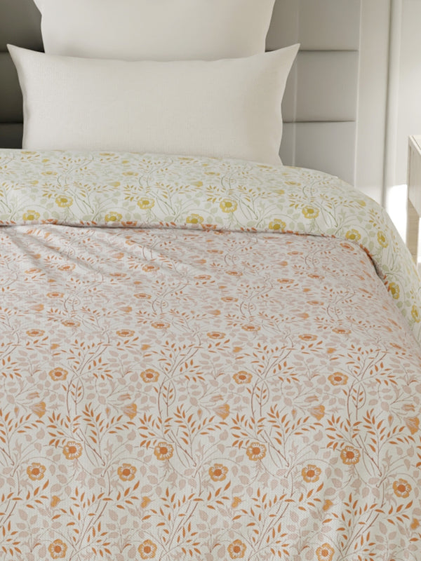 100% Cotton Double Reversible Comforter, 144 TC Printed, Lumina Floret Collection