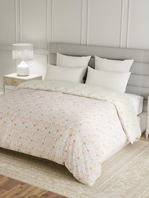 100% Cotton Double Reversible Comforter, 144 TC Printed, Lumina Floret Collection