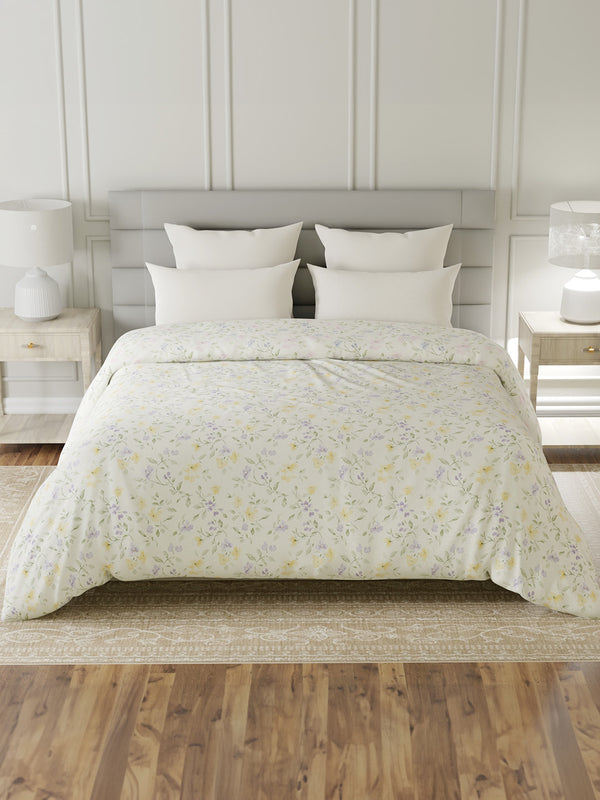 100% Cotton Double Reversible Comforter, 144 TC Printed, Lumina Floret Collection