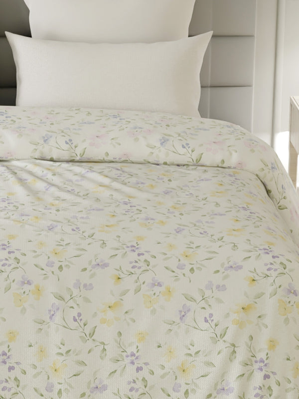 100% Cotton Double Reversible Comforter, 144 TC Printed, Lumina Floret Collection
