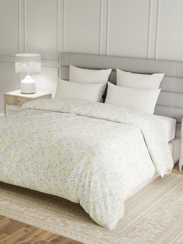 100% Cotton Double Reversible Comforter, 144 TC Printed, Lumina Floret Collection
