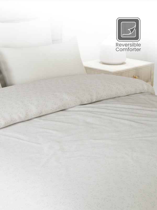 100% Cotton Double Reversible Comforter, 144 TC Printed, Lumina Floret Collection