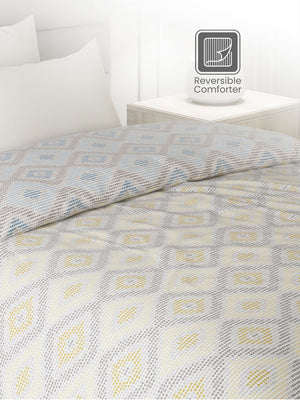 100% Cotton Single Reversible Comforter, 144 TC Printed, Lumina Floret Collection