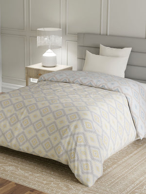100% Cotton Single Reversible Comforter, 144 TC Printed, Lumina Floret Collection