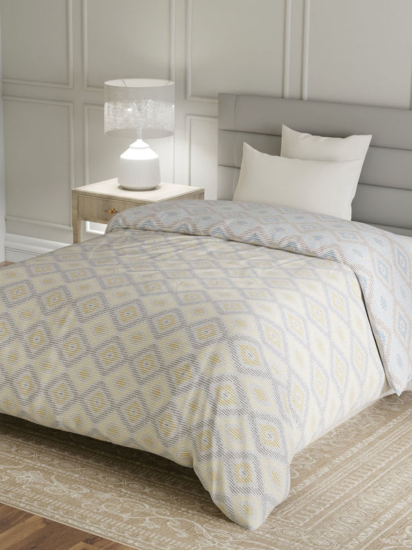 100% Cotton Single Reversible Comforter, 144 TC Printed, Lumina Floret Collection