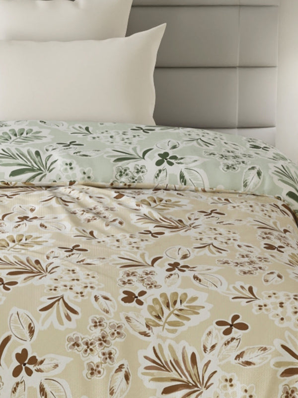 100% Cotton Single Reversible Comforter, 144 TC Printed, Lumina Floret Collection