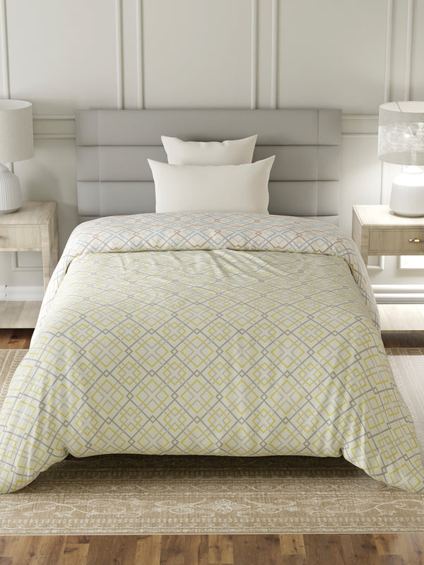 Reversible Single Comforter, 100% Cotton 140 TC, Multicolor Geometrical, For Mild Winter & All Season Lumina Floret