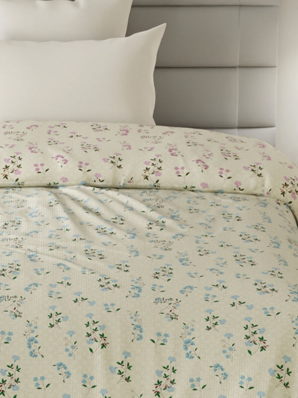 100% Cotton Single Reversible Comforter, 144 TC Printed, Lumina Floret Collection