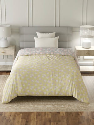 100% Cotton Single Reversible Comforter, 144 TC Printed, Lumina Floret Collection