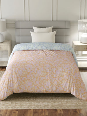 100% Cotton Single Reversible Comforter, 144 TC Printed, Lumina Floret Collection