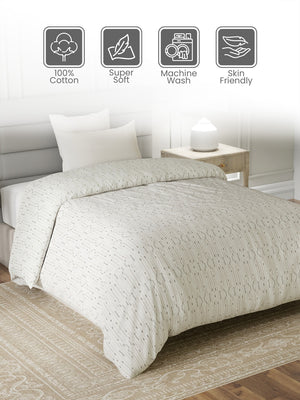 100% Cotton Single Reversible Comforter, 144 TC Printed, Lumina Floret Collection