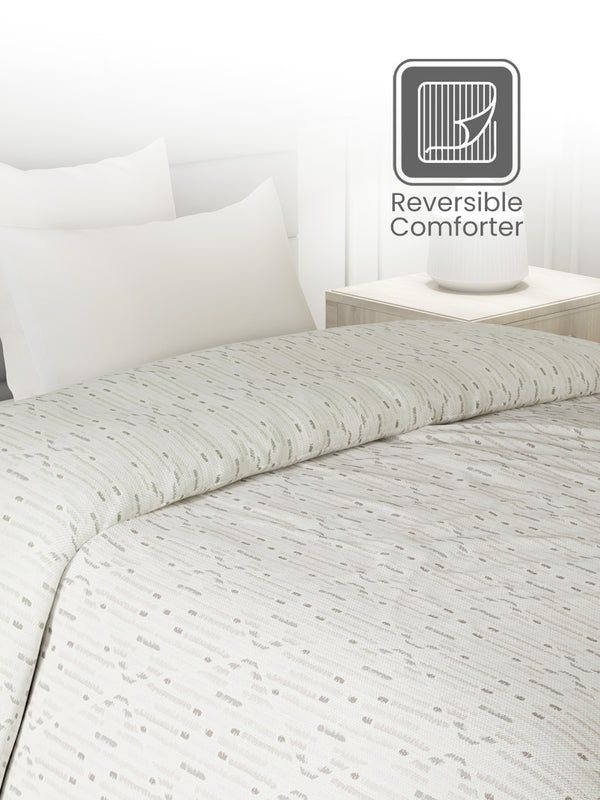 100% Cotton Single Reversible Comforter, 144 TC Printed, Lumina Floret Collection