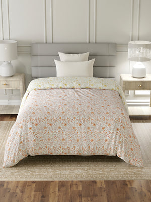 100% Cotton Single Reversible Comforter, 144 TC Printed, Lumina Floret Collection