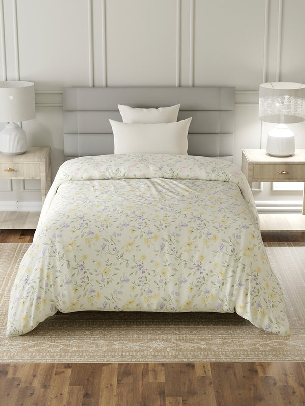 100% Cotton Single Reversible Comforter, 144 TC Printed, Lumina Floret Collection