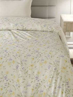 100% Cotton Single Reversible Comforter, 144 TC Printed, Lumina Floret Collection