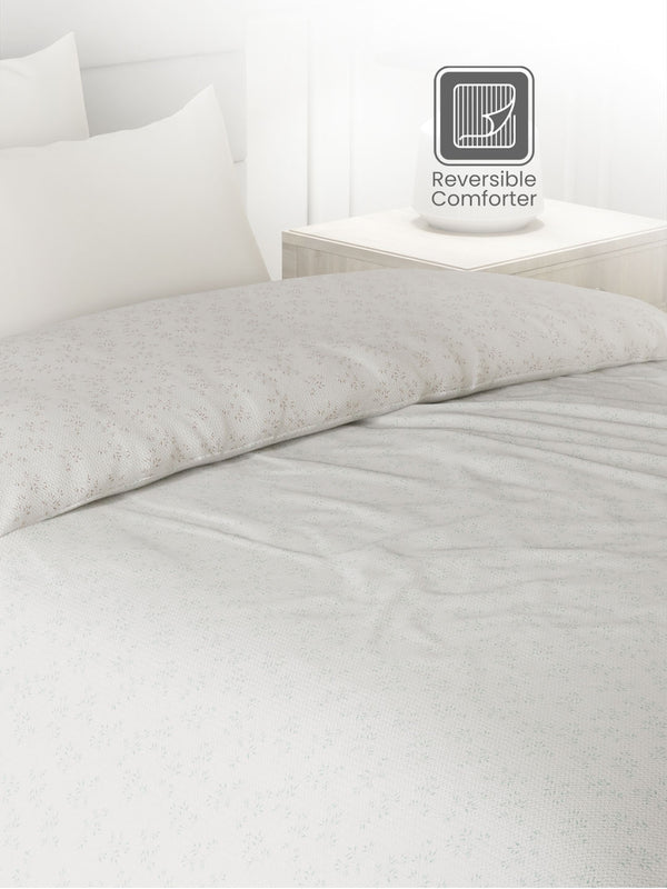 100% Cotton Single Reversible Comforter, 144 TC Printed, Lumina Floret Collection