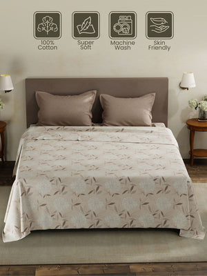 100% Cotton King Bedsheet Set, 120 TC Printed, Forever Collection