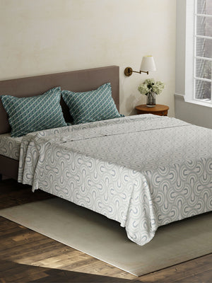 100% Cotton King Bedsheet Set, 120 TC Printed, Forever Collection