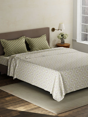 100% Cotton King Bedsheet Set, 120 TC Printed, Forever Collection