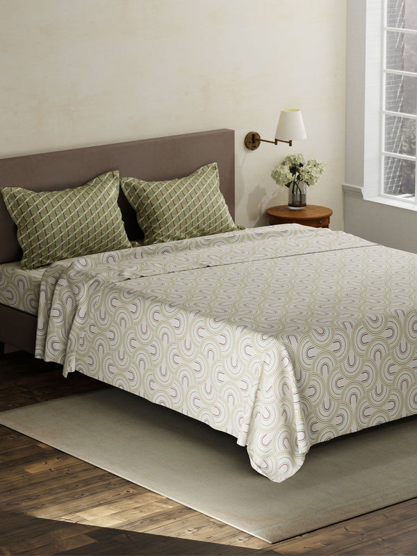 100% Cotton King Bedsheet Set, 120 TC Printed, Forever Collection