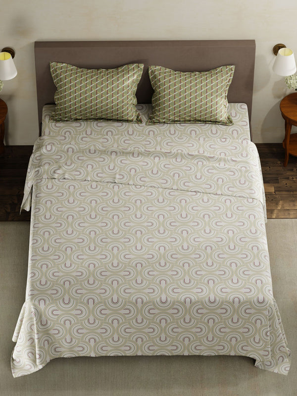 100% Cotton King Bedsheet Set, 120 TC Printed, Forever Collection