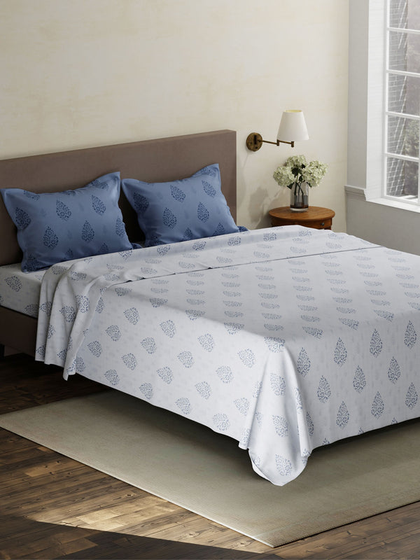 100% Cotton King Bedsheet Set, 120 TC Printed, Forever Collection