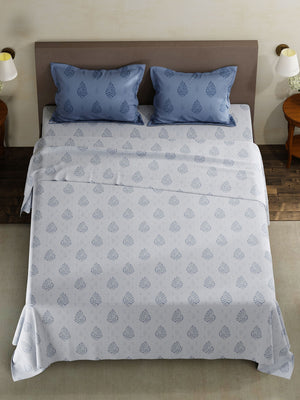 100% Cotton King Bedsheet Set, 120 TC Printed, Forever Collection