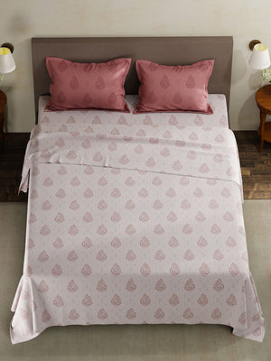100% Cotton King Bedsheet Set, 120 TC Printed, Forever Collection