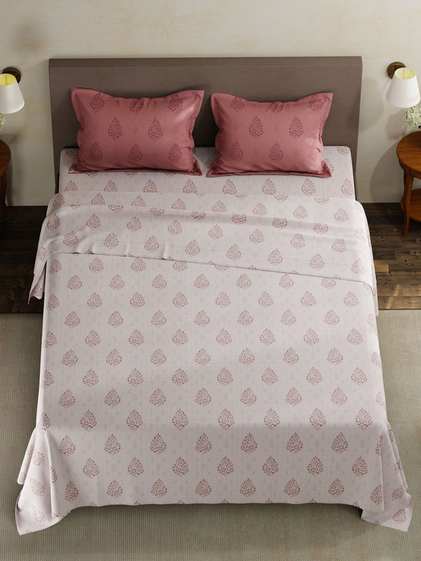 100% Cotton King Bedsheet Set, 120 TC Printed, Forever Collection