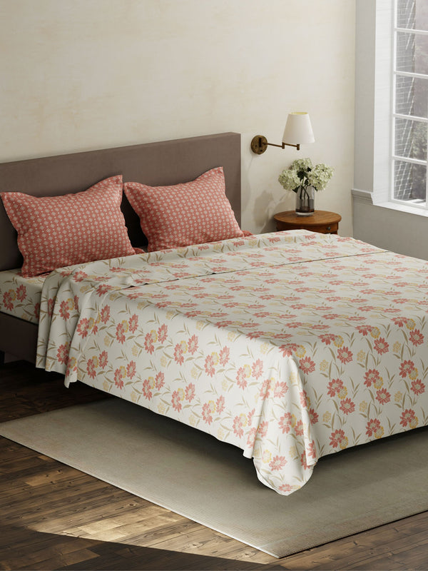 100% Cotton King Bedsheet Set, 120 TC Printed, Forever Collection