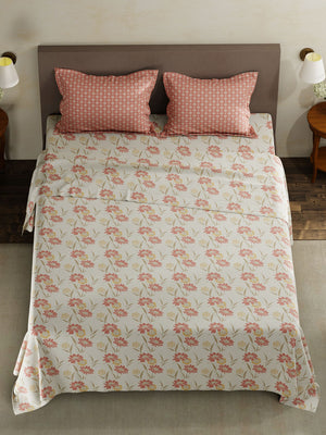 100% Cotton King Bedsheet Set, 120 TC Printed, Forever Collection