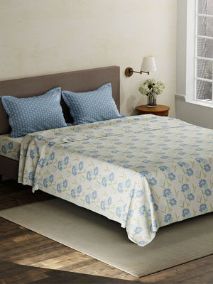 100% Cotton King Bedsheet Set, 120 TC Printed, Forever Collection