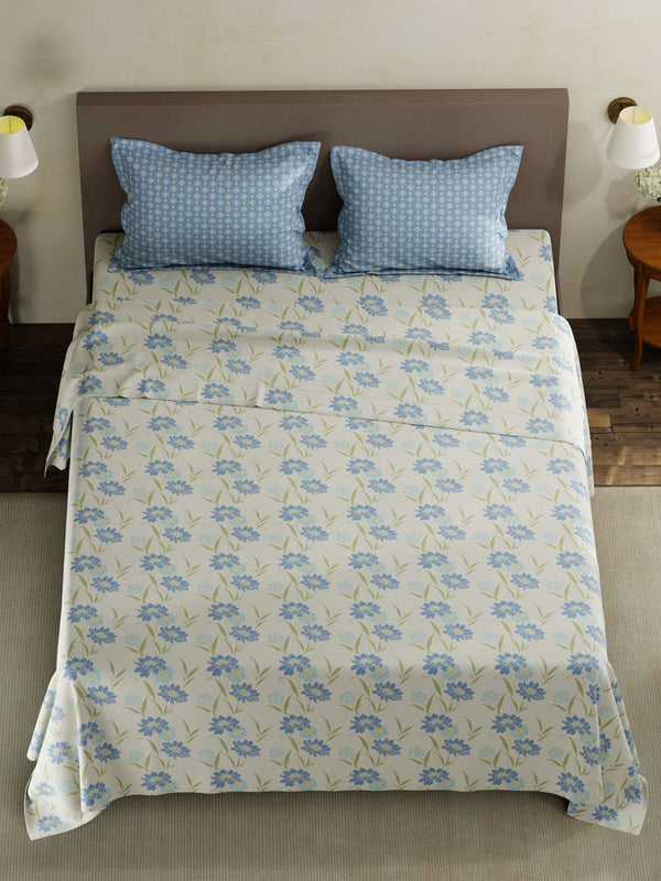 100% Cotton King Bedsheet Set, 120 TC Printed, Forever Collection