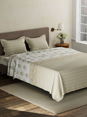 100% Cotton King Bedsheet Set, 120 TC Printed, Forever Collection