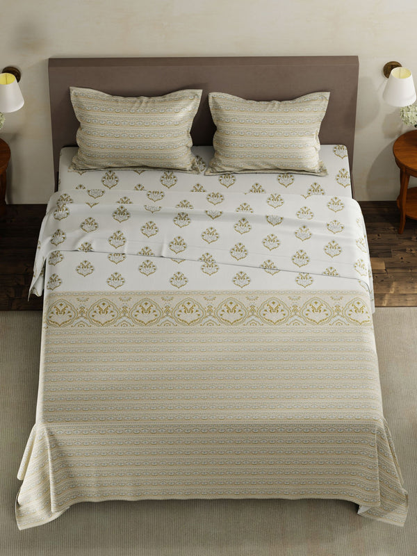100% Cotton King Bedsheet Set, 120 TC Printed, Forever Collection