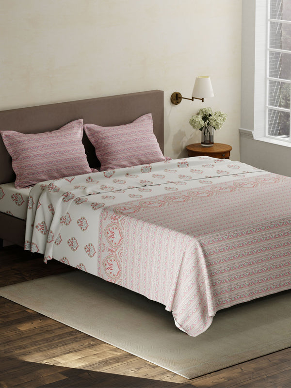 100% Cotton King Bedsheet Set, 120 TC Printed, Forever Collection