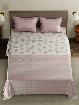 100% Cotton King Bedsheet Set, 120 TC Printed, Forever Collection