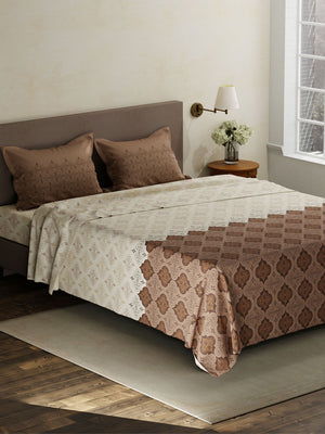 100% Cotton King Bedsheet Set, 120 TC Printed, Forever Collection