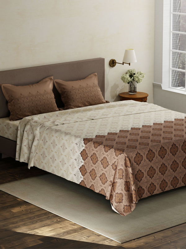 100% Cotton King Bedsheet Set, 120 TC Printed, Forever Collection