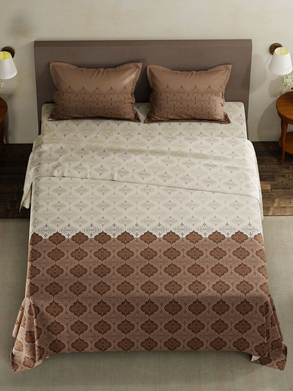 100% Cotton King Bedsheet Set, 120 TC Printed, Forever Collection