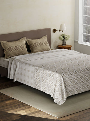 100% Cotton King Bedsheet Set, 120 TC Printed, Forever Collection